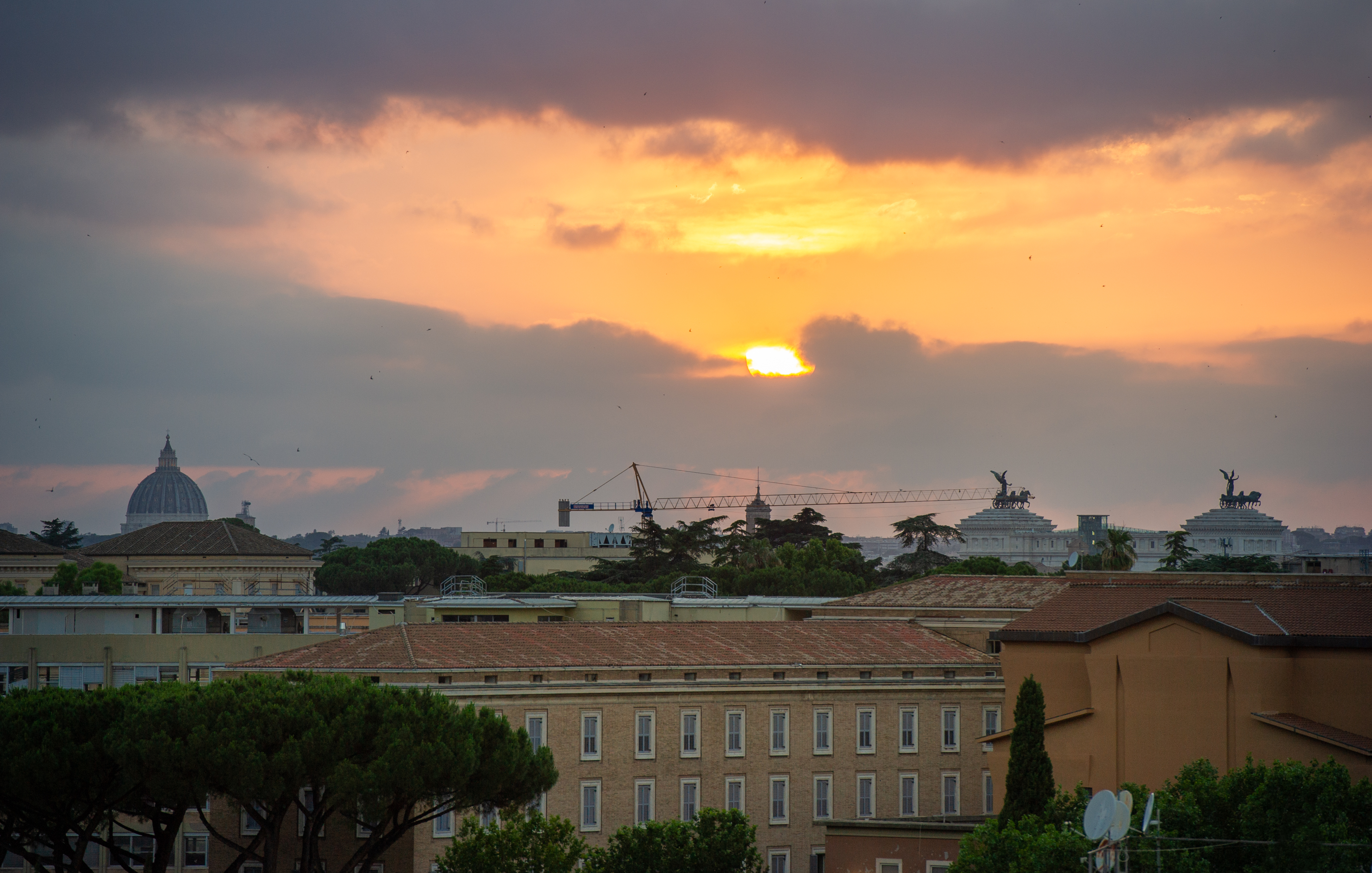 Rome skyline at sunset